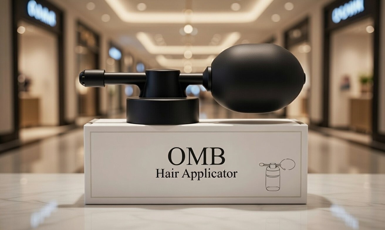 OMB Hair Fiber Optimizer Pump Applicator — box packaging